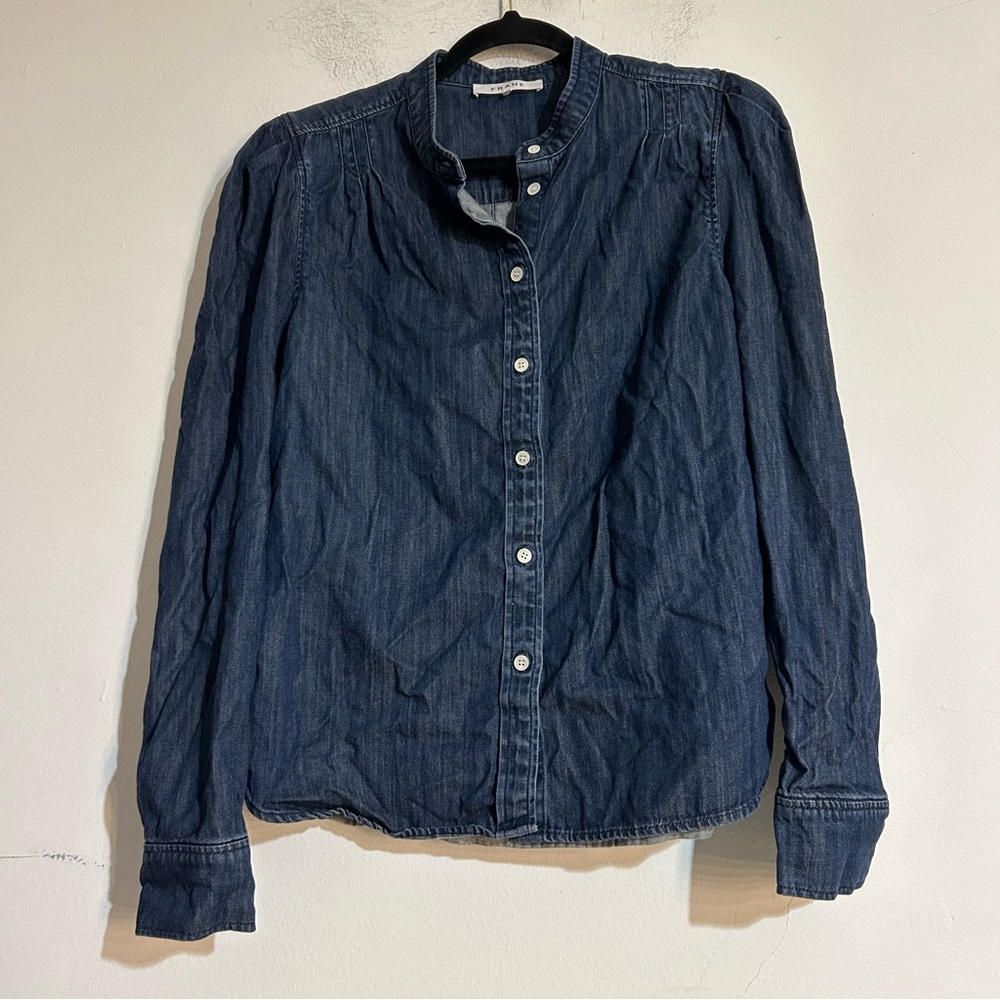 Frame Denim Dark Blue Denim Button-Down Shirt